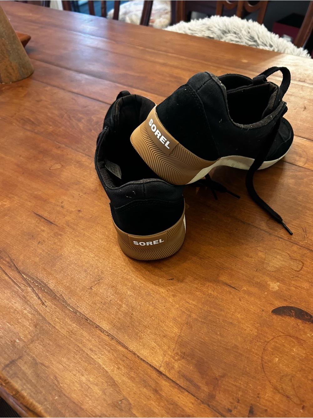 Sorel Black Sneakers with Tan Heel